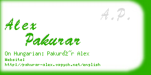 alex pakurar business card